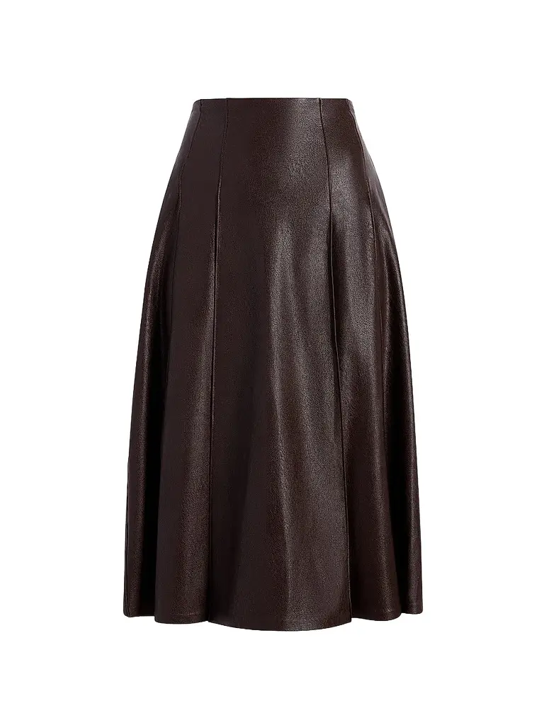 Commando Women's Pleated Faux-Leather Midi Skirt