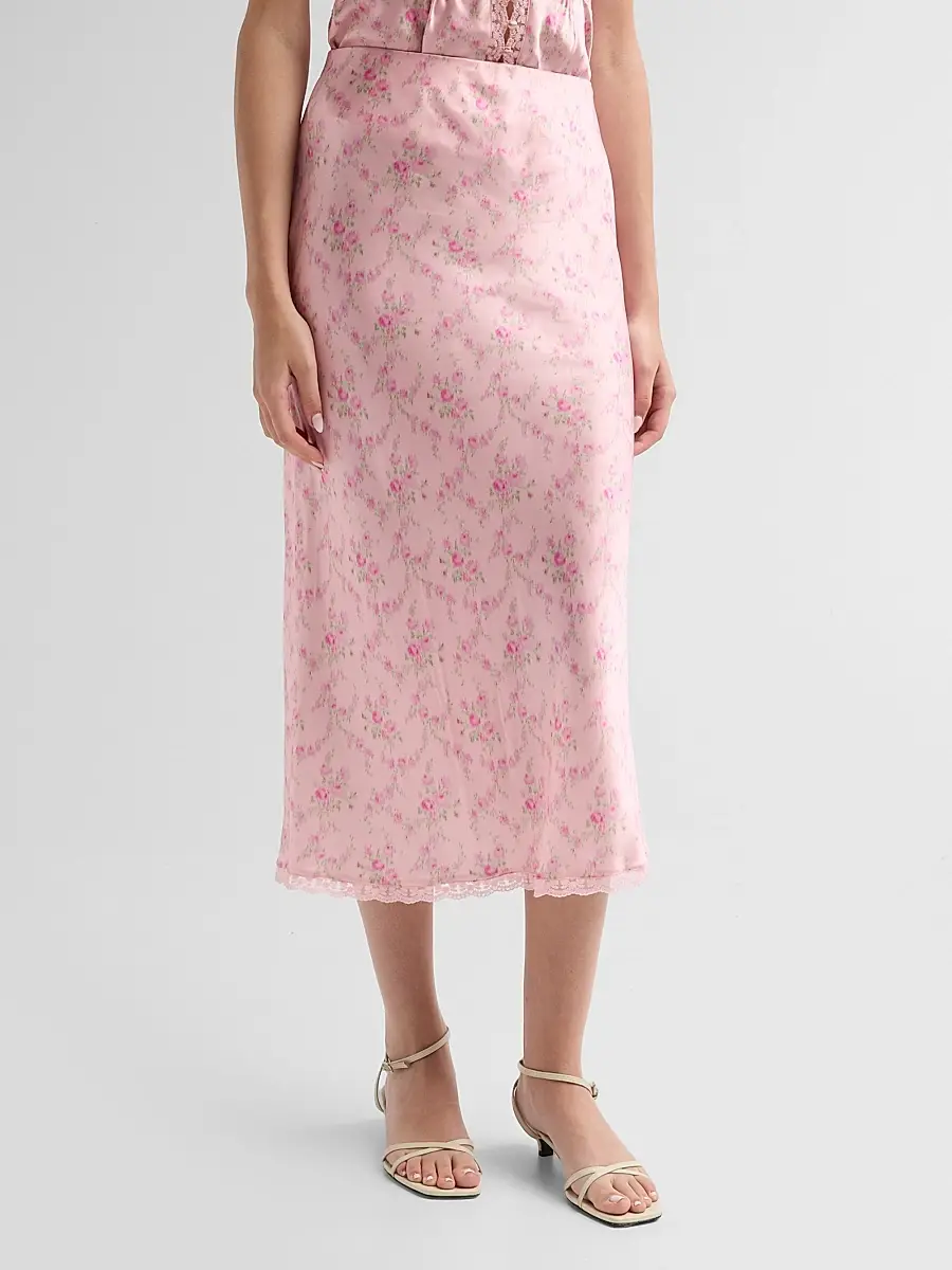 LoveShackFancy Women's Castle Floral Silk-Blend Midi Skirt | Thumbnail 3 LoveShackFancy Women's Castle Floral Silk-Blend Midi Skirt | Thumbnail 3