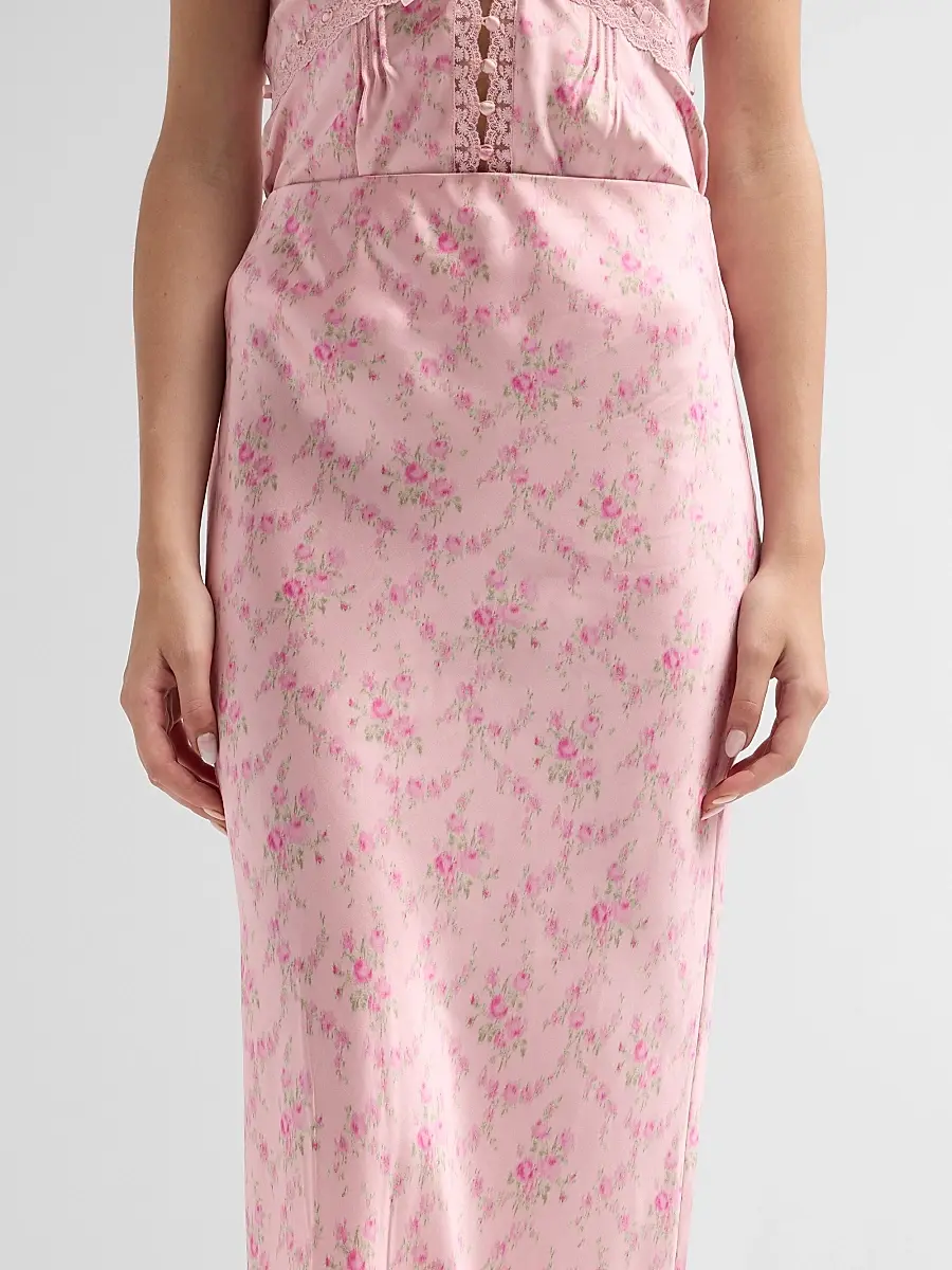 LoveShackFancy Women's Castle Floral Silk-Blend Midi Skirt | Thumbnail 5 LoveShackFancy Women's Castle Floral Silk-Blend Midi Skirt | Thumbnail 5