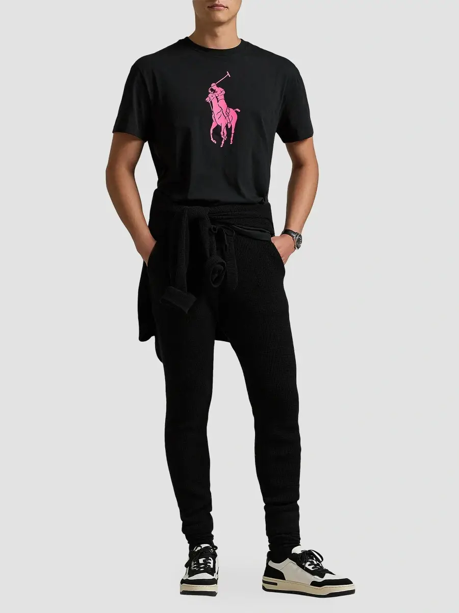 Polo Ralph Lauren Men's Unisex Pink Pony Logo Cotton T-Shirt | Thumbnail 2 Polo Ralph Lauren Men's Unisex Pink Pony Logo Cotton T-Shirt | Thumbnail 2