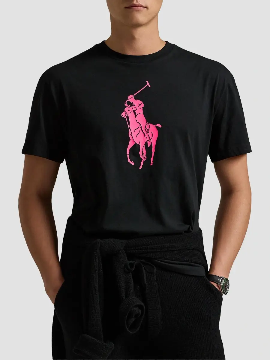 Polo Ralph Lauren Men's Unisex Pink Pony Logo Cotton T-Shirt | Thumbnail 3 Polo Ralph Lauren Men's Unisex Pink Pony Logo Cotton T-Shirt | Thumbnail 3
