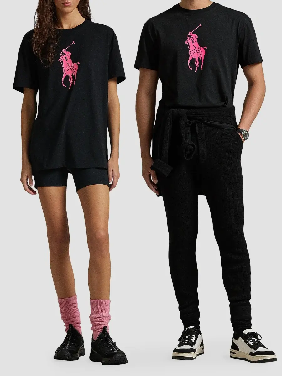 Polo Ralph Lauren Men's Unisex Pink Pony Logo Cotton T-Shirt | Thumbnail 8 Polo Ralph Lauren Men's Unisex Pink Pony Logo Cotton T-Shirt | Thumbnail 8