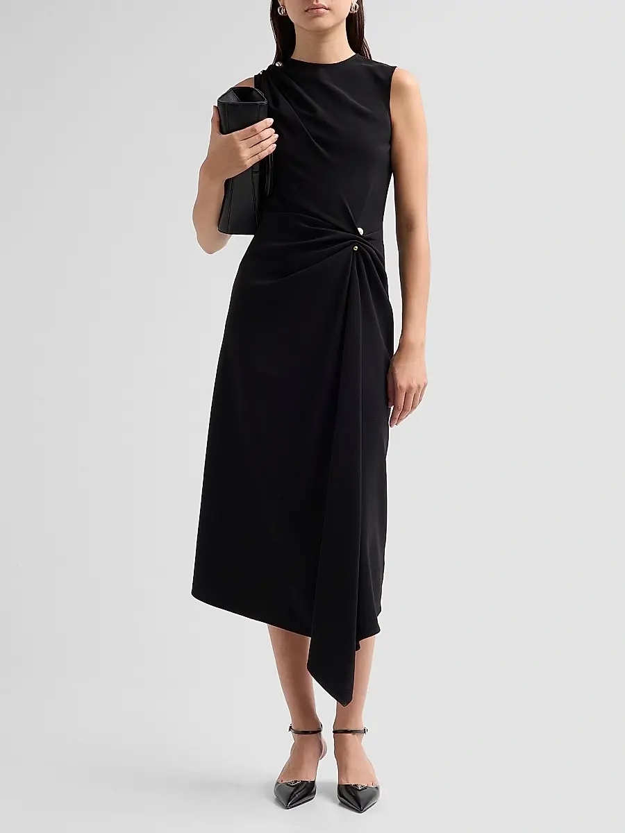 Veronica Beard Women's Freja Asymmetric Draped Midi Dress | Thumbnail 2 Veronica Beard Women's Freja Asymmetric Draped Midi Dress | Thumbnail 2