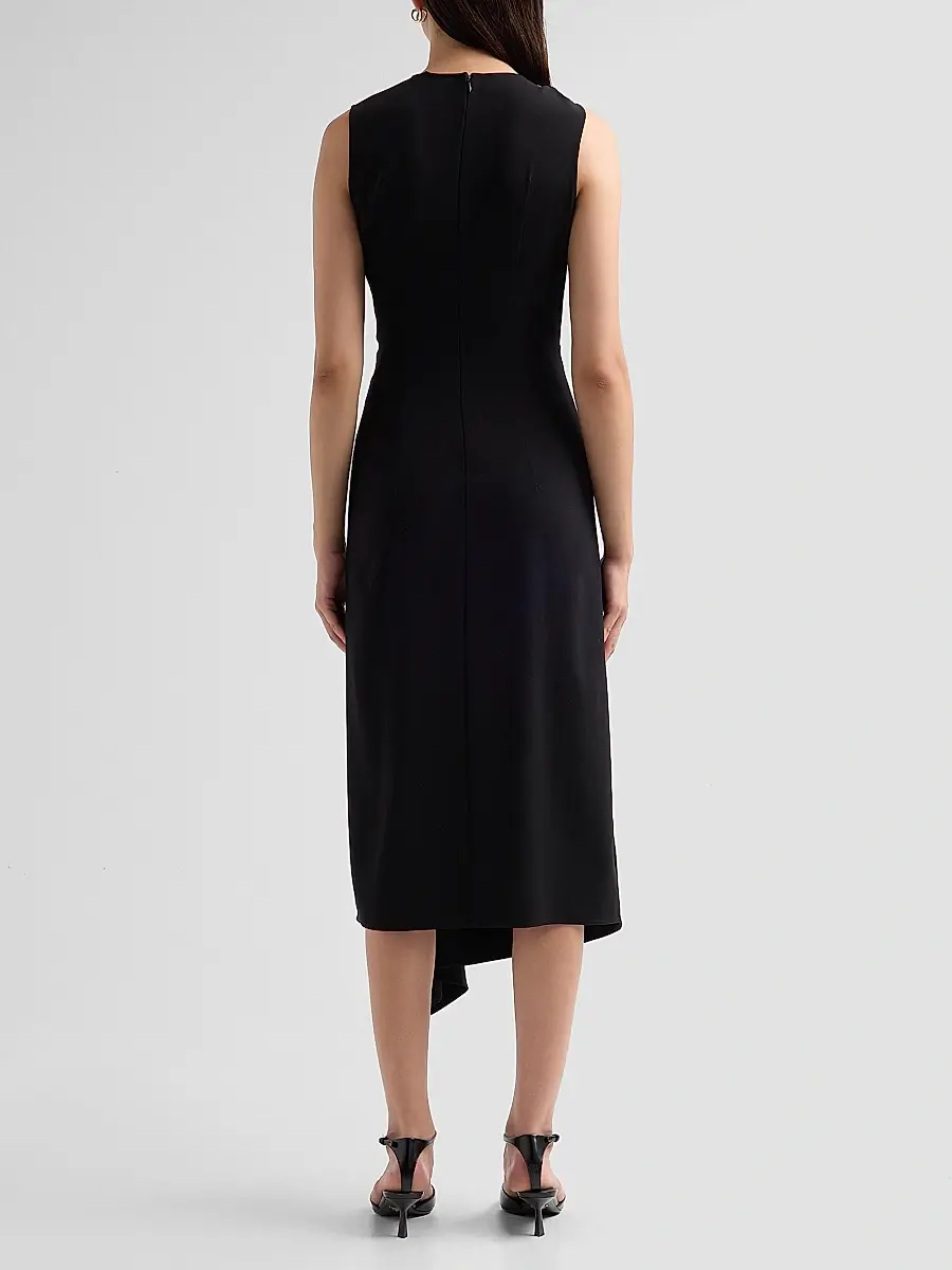 Veronica Beard Women's Freja Asymmetric Draped Midi Dress | Thumbnail 3 Veronica Beard Women's Freja Asymmetric Draped Midi Dress | Thumbnail 3