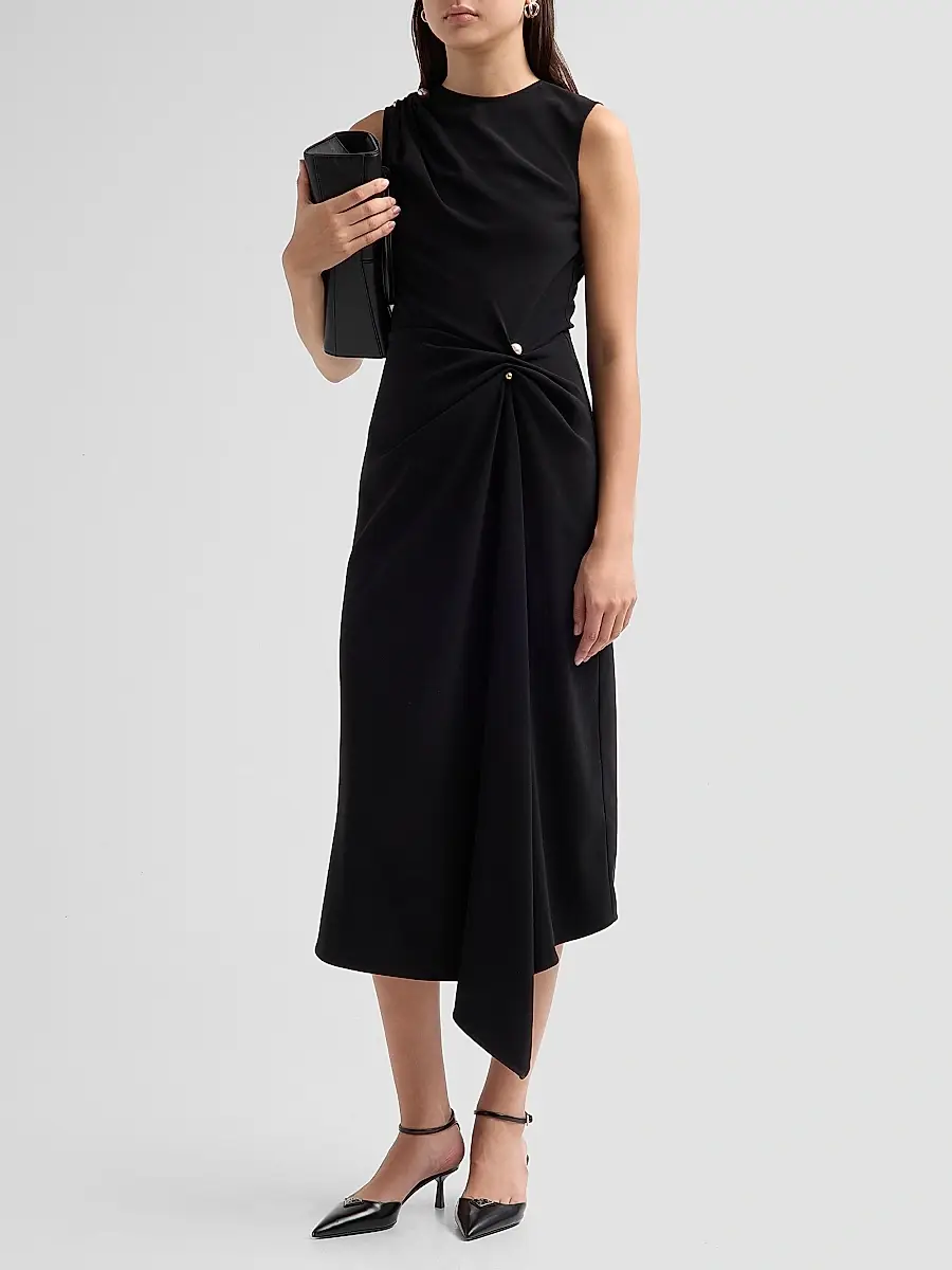 Veronica Beard Women's Freja Asymmetric Draped Midi Dress | Thumbnail 4 Veronica Beard Women's Freja Asymmetric Draped Midi Dress | Thumbnail 4