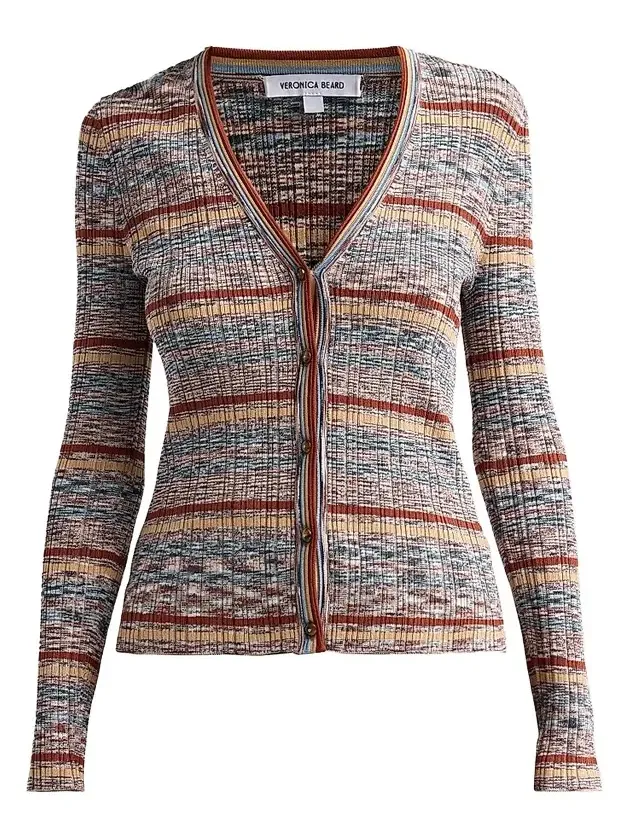 Women's Calliope Striped Ribbed-Knit V-Neck Cardigan Women's Calliope Striped Ribbed-Knit V-Neck Cardigan