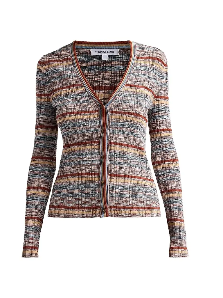 Women's Calliope Striped Ribbed-Knit V-Neck Cardigan Women's Calliope Striped Ribbed-Knit V-Neck Cardigan