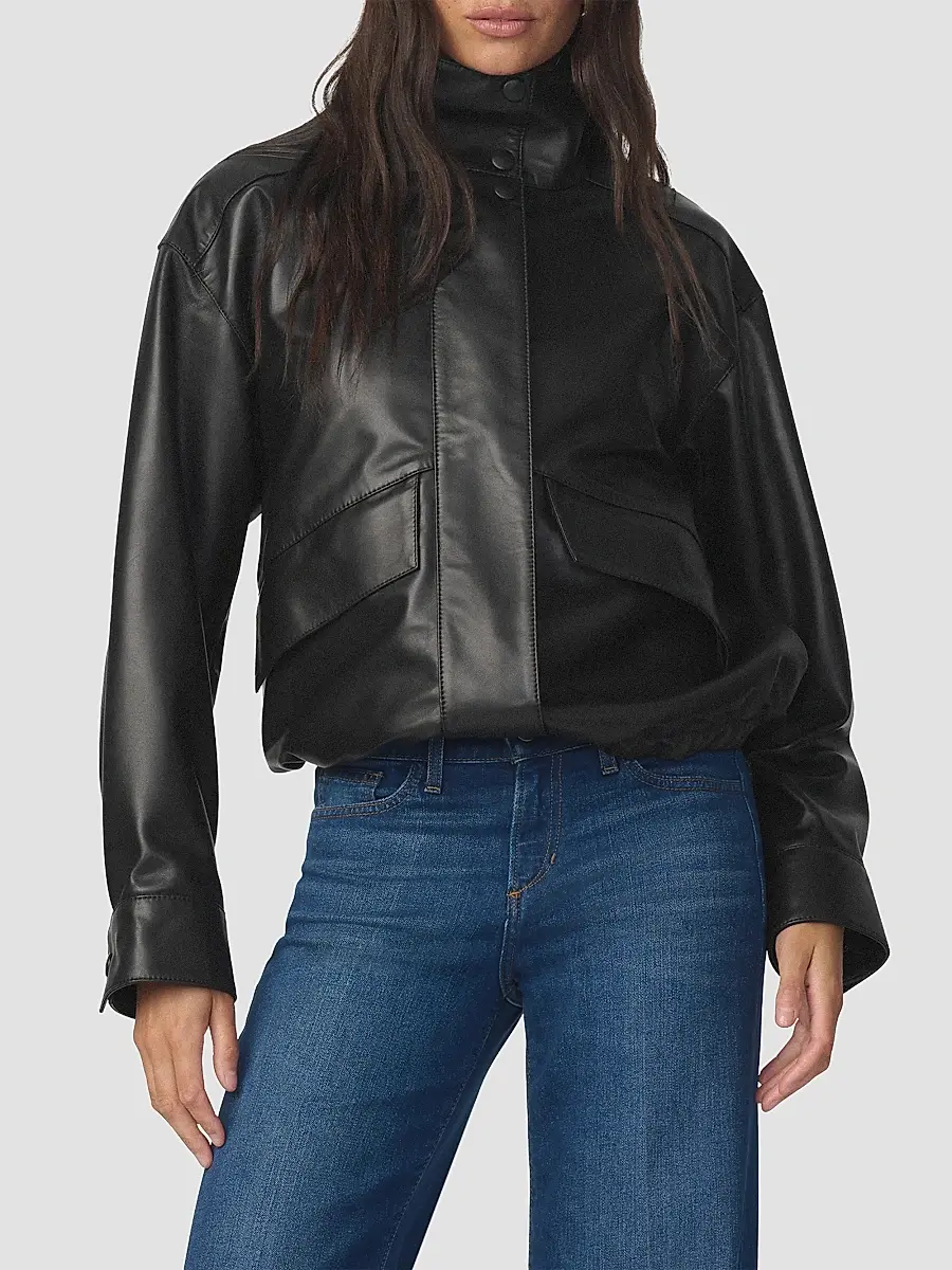 Joe's Jeans Women's The Cohen Leather Bomber Jacket | Thumbnail 4