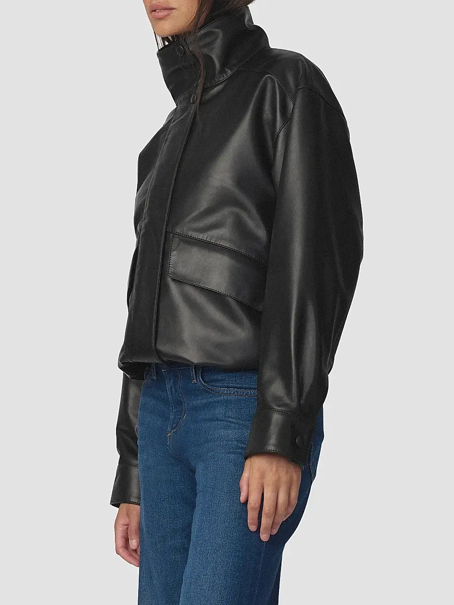 Joe's Jeans Women's The Cohen Leather Bomber Jacket | Thumbnail 5