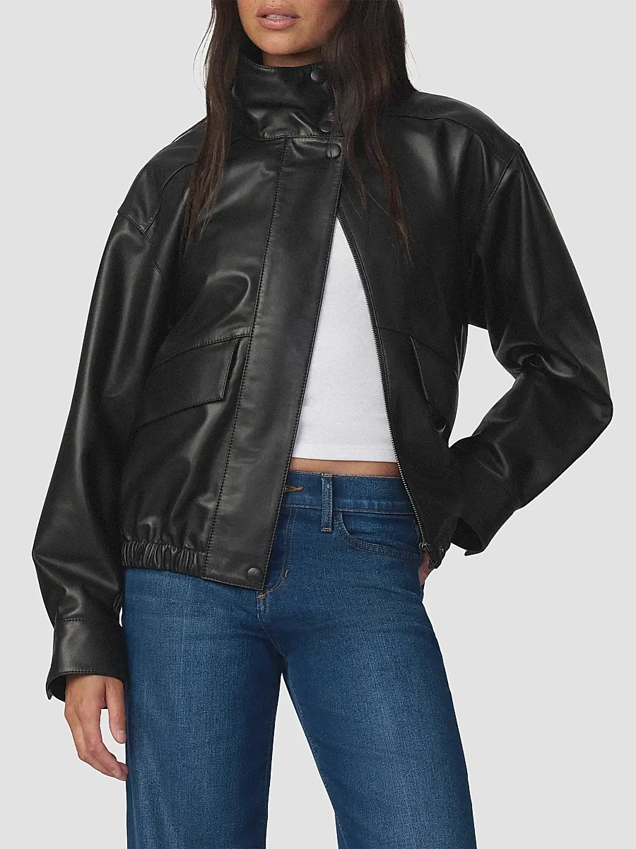 Joe's Jeans Women's The Cohen Leather Bomber Jacket | Thumbnail 6