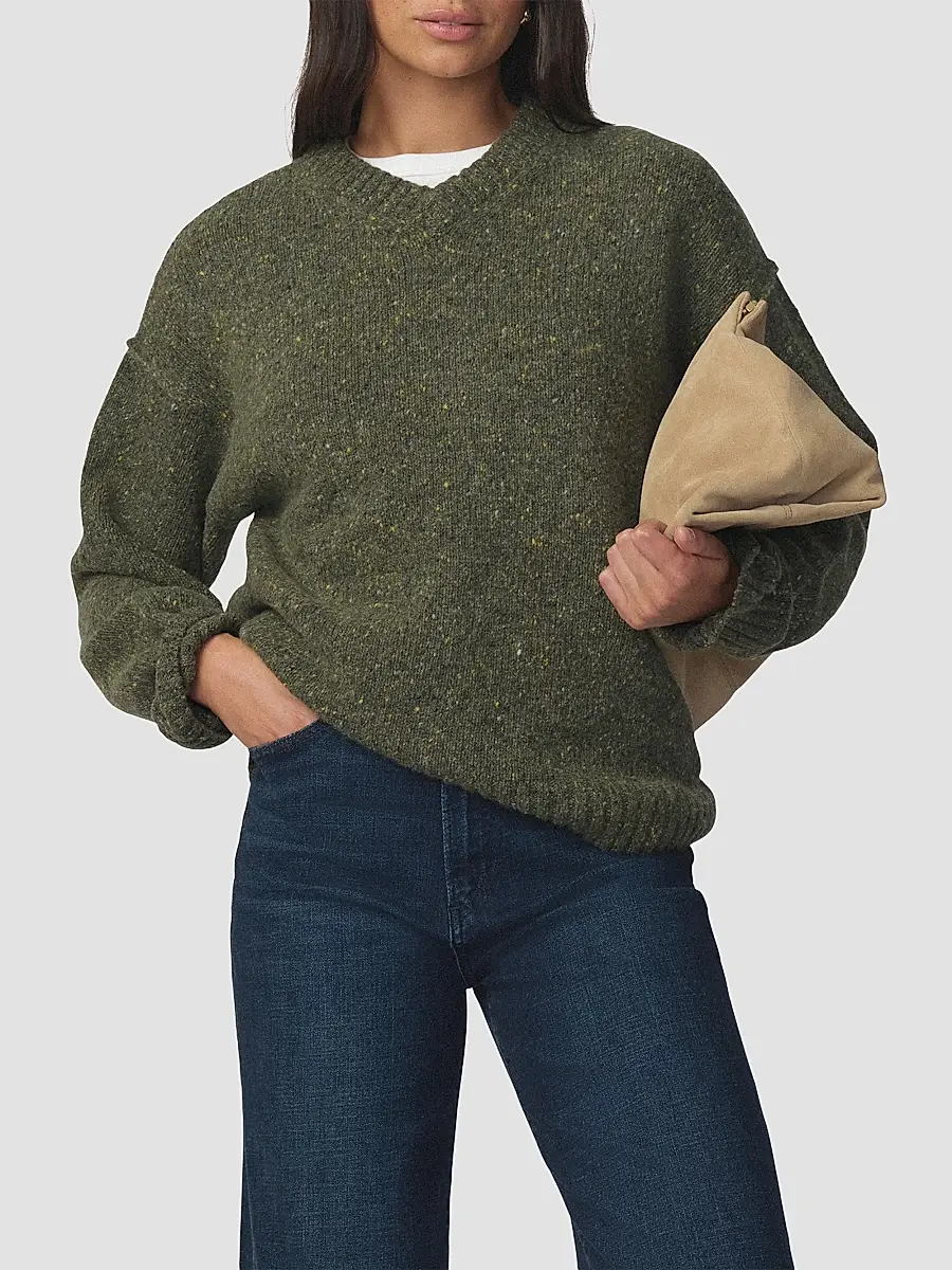 Joe's Jeans Women's The V-Neck Wool-Blend Sweater | Thumbnail 4