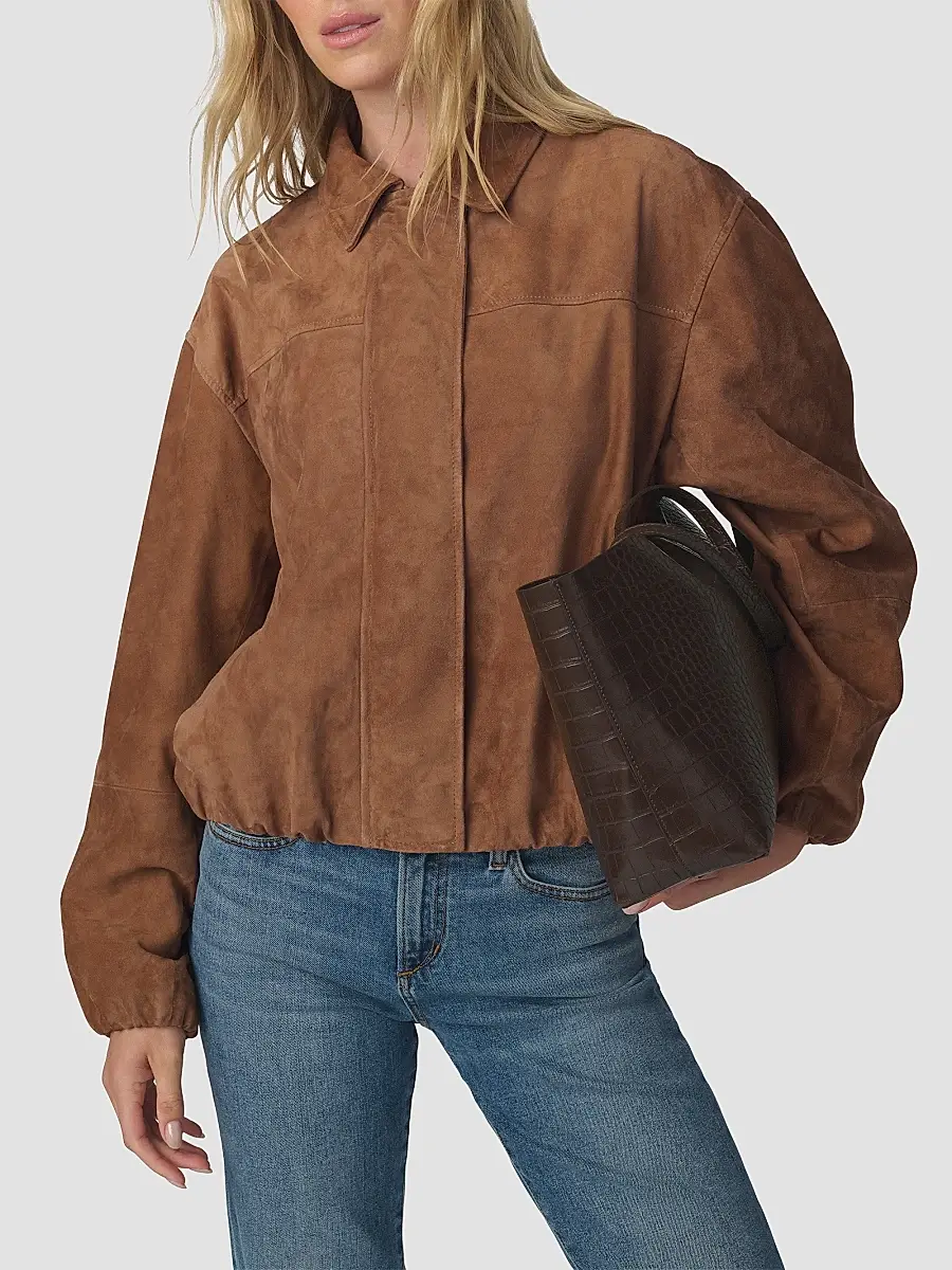 Joe's Jeans Women's The Bella Suede Bomber Jacket | Thumbnail 6