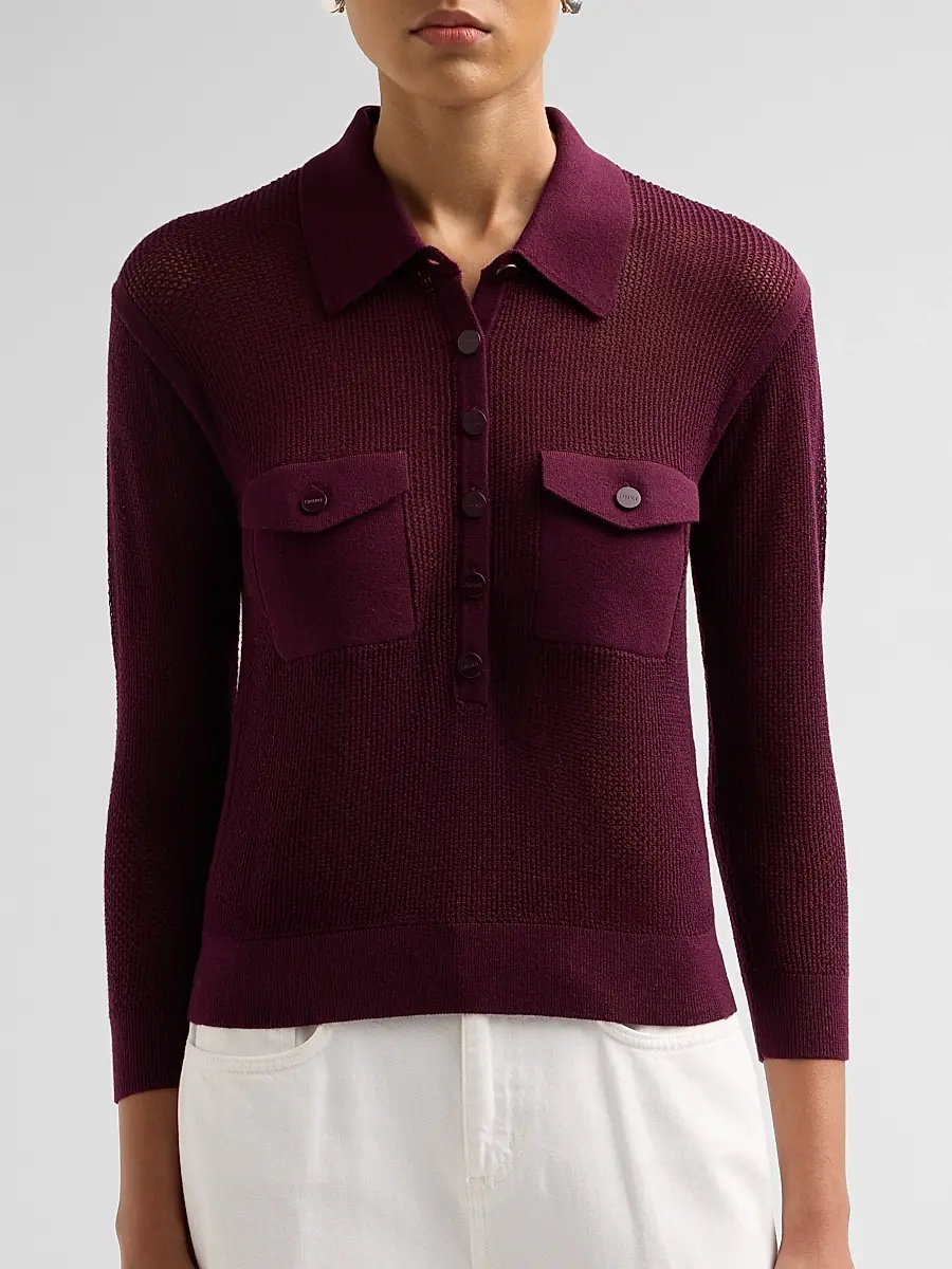 L'Agence Women's Carine Pointelle-Knit Sweater | Thumbnail 5