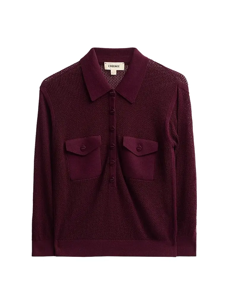 L'Agence Women's Carine Pointelle-Knit Sweater