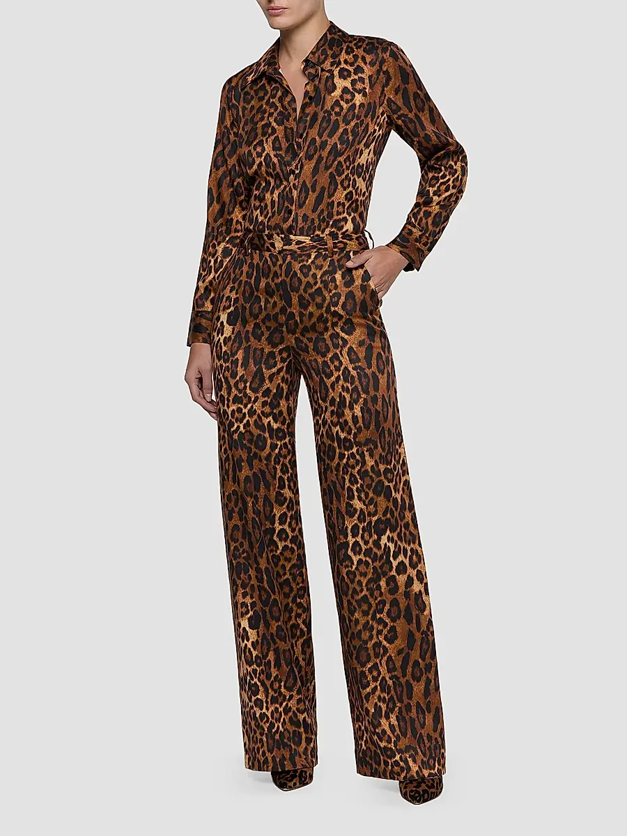 L'Agence Women's Livvy Leopard-Print Pants | Thumbnail 2