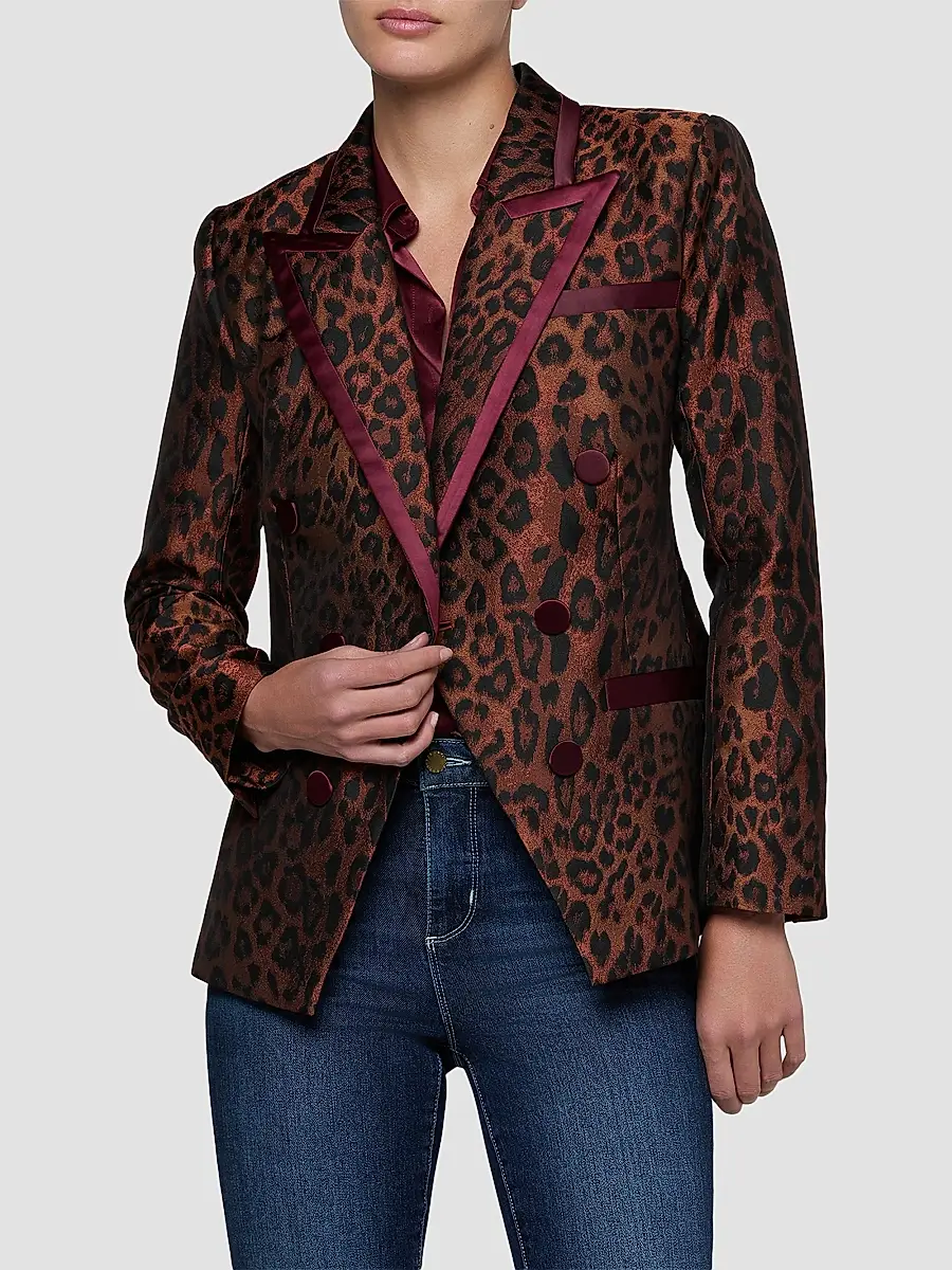 L'Agence Women's Kyomi Leopard-Print Blazer | Thumbnail 4