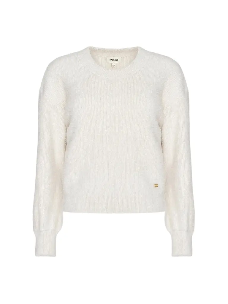 L'Agence Women's Nimbus Fuzzy Crewneck Sweater