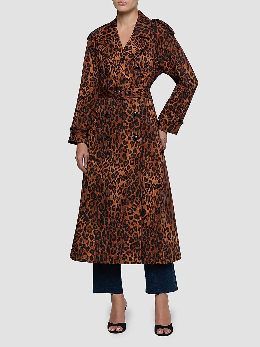 L'Agence Women's Brinley Leopard-Print Oversized Trench | Thumbnail 2 L'Agence Women's Brinley Leopard-Print Oversized Trench | Thumbnail 2