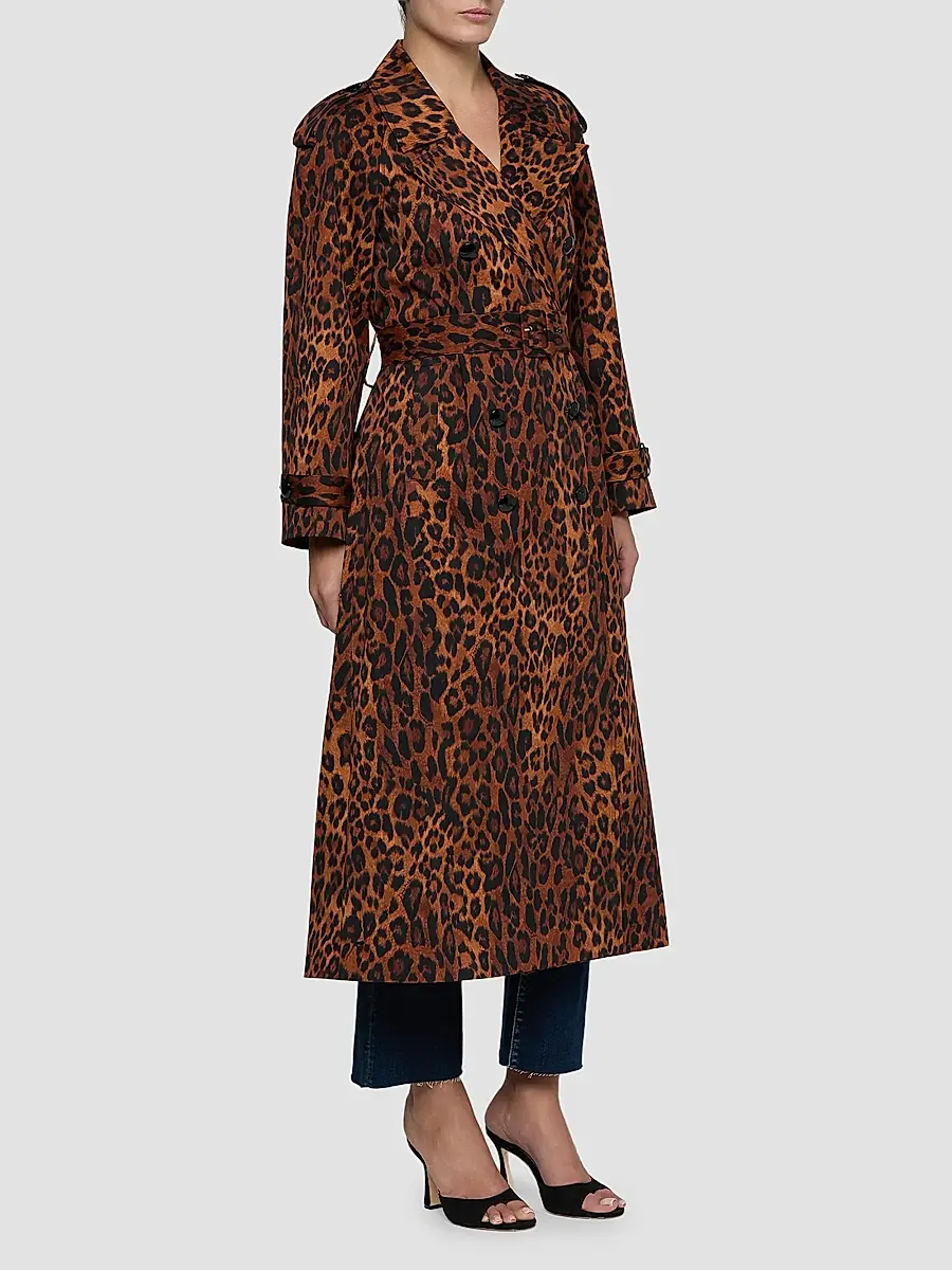 L'Agence Women's Brinley Leopard-Print Oversized Trench | Thumbnail 4 L'Agence Women's Brinley Leopard-Print Oversized Trench | Thumbnail 4