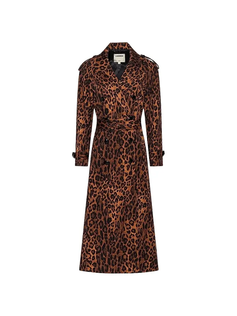 L'Agence Women's Brinley Leopard-Print Oversized Trench