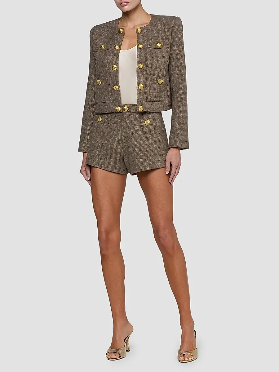 L'Agence Women's Kahlia Textured Collarless Jacket | Thumbnail 2