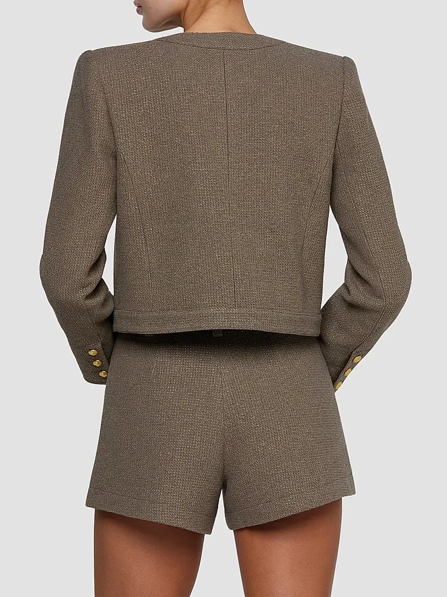 L'Agence Women's Kahlia Textured Collarless Jacket | Thumbnail 3