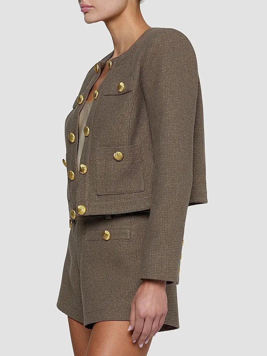 L'Agence Women's Kahlia Textured Collarless Jacket | Thumbnail 5
