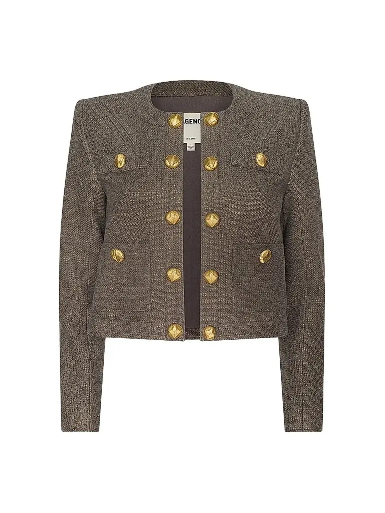 L'Agence Women's Kahlia Textured Collarless Jacket