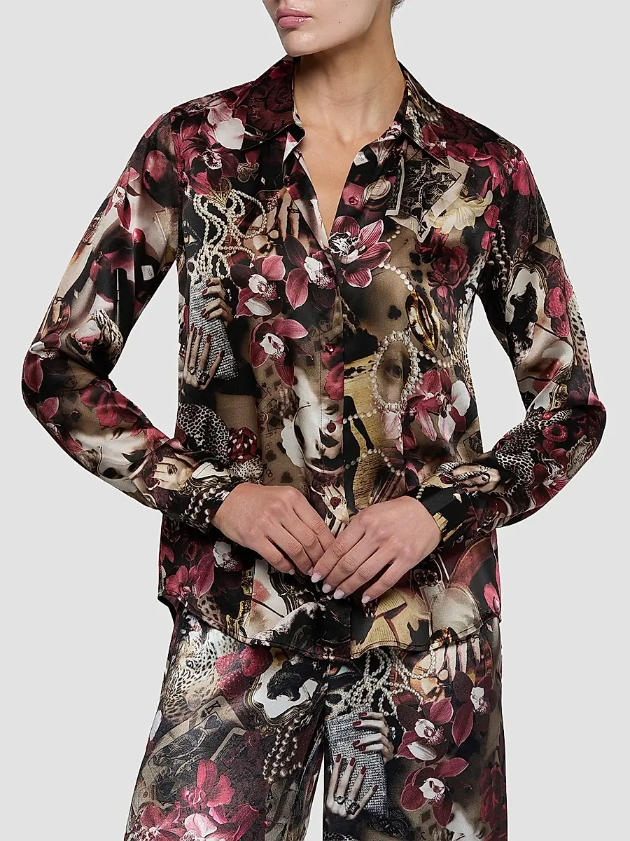L'Agence Women's Tyler Printed Silk Blouse | Thumbnail 4