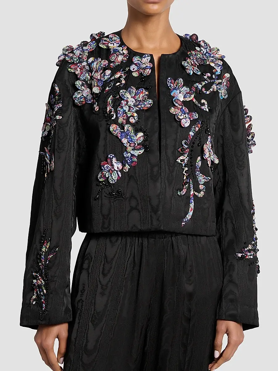Dries Van Noten Women's Vonda Floral Emboidered Jacket | Thumbnail 4 Dries Van Noten Women's Vonda Floral Emboidered Jacket | Thumbnail 4