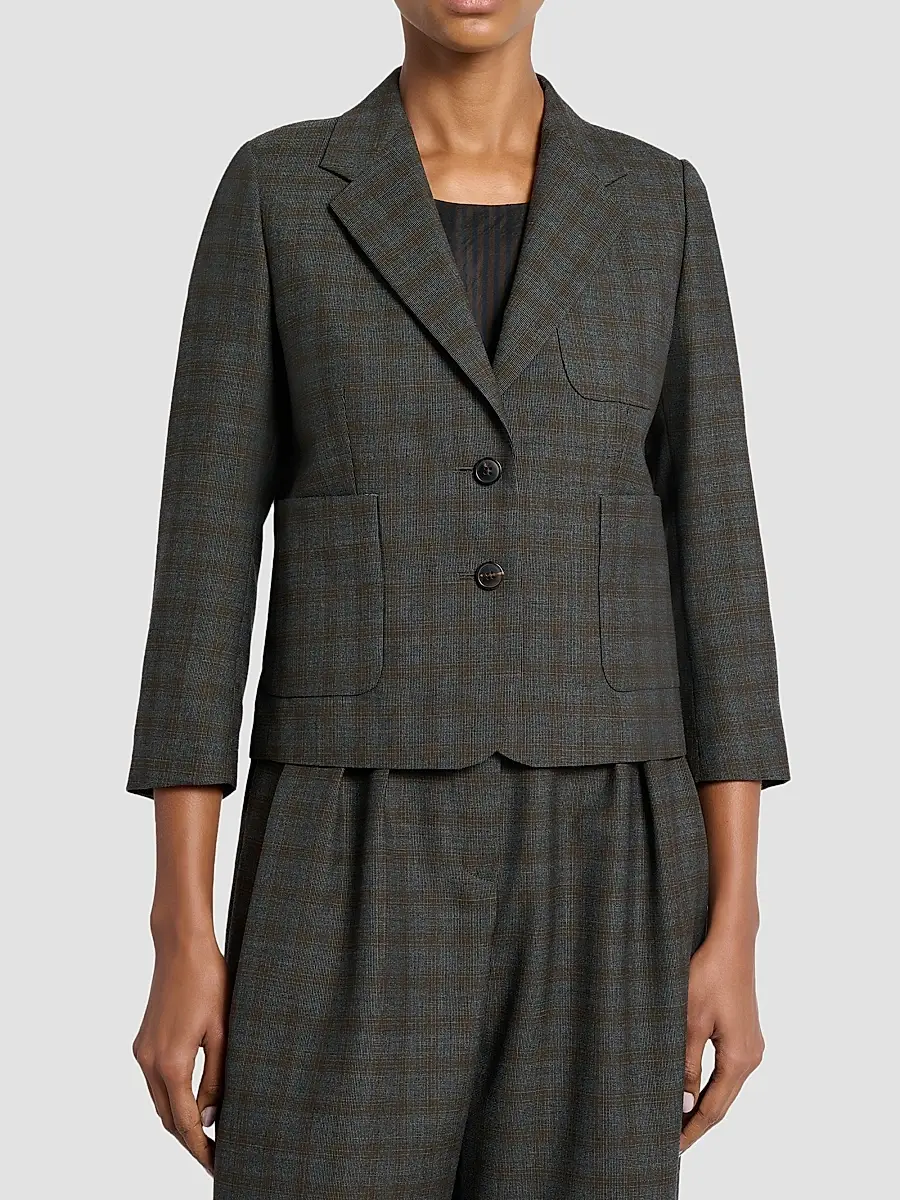 Dries Van Noten Women's Bamis Plaid Wool Blazer | Thumbnail 4 Dries Van Noten Women's Bamis Plaid Wool Blazer | Thumbnail 4