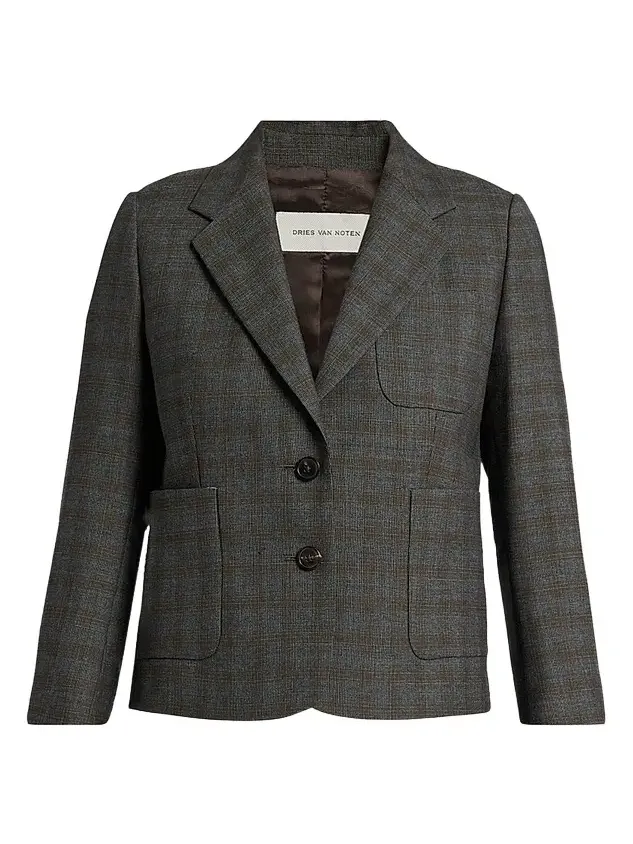 Women's Bamis Plaid Wool Blazer