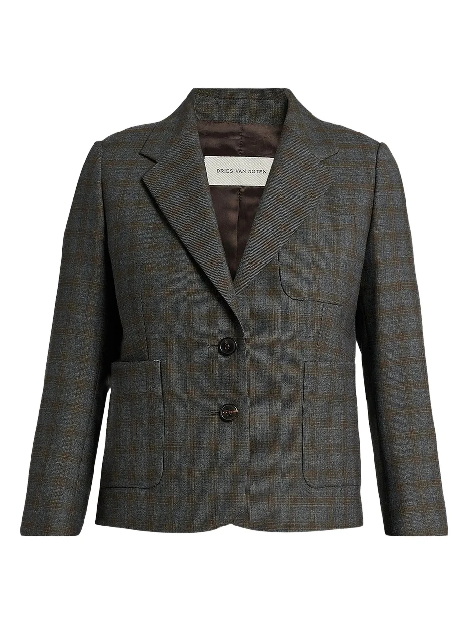 Dries Van Noten Women's Bamis Plaid Wool Blazer
