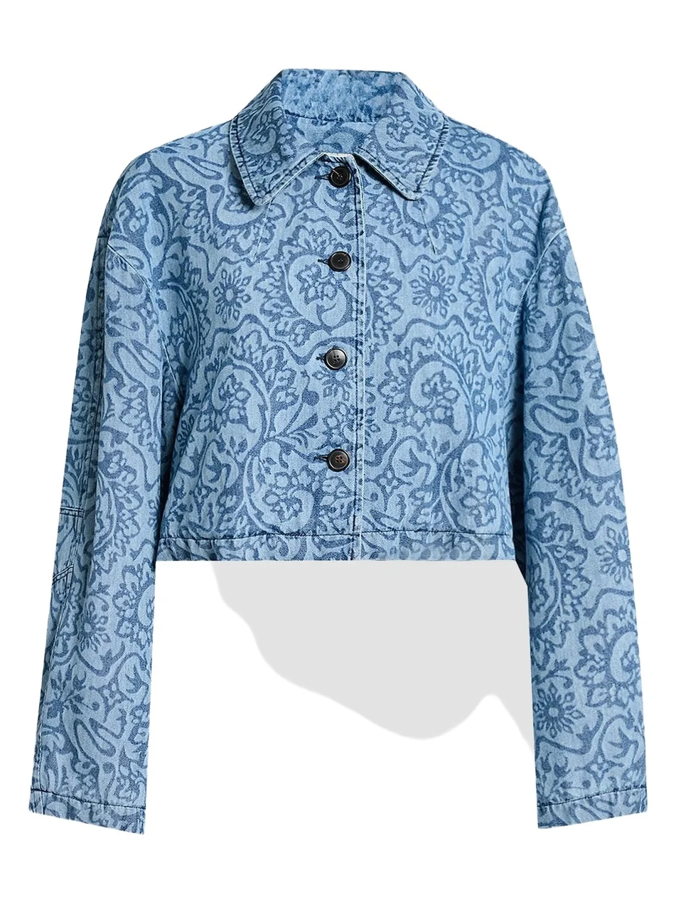 Dries Van Noten Women's Vondero Floral Denim Jacket