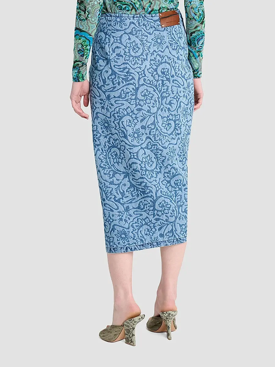Dries Van Noten Women's Sinas Floral Cotton Midi Skirt | Thumbnail 3
