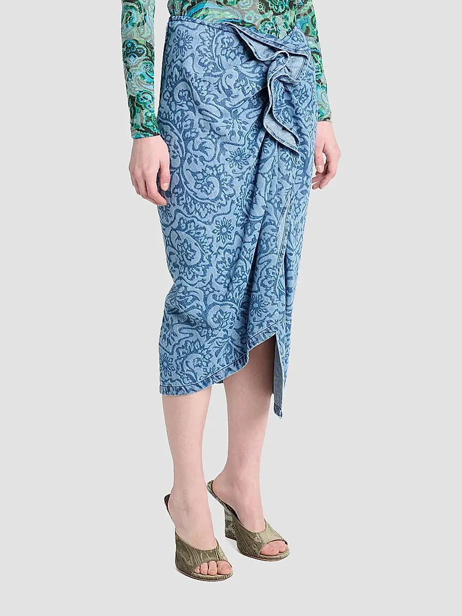 Dries Van Noten Women's Sinas Floral Cotton Midi Skirt | Thumbnail 4