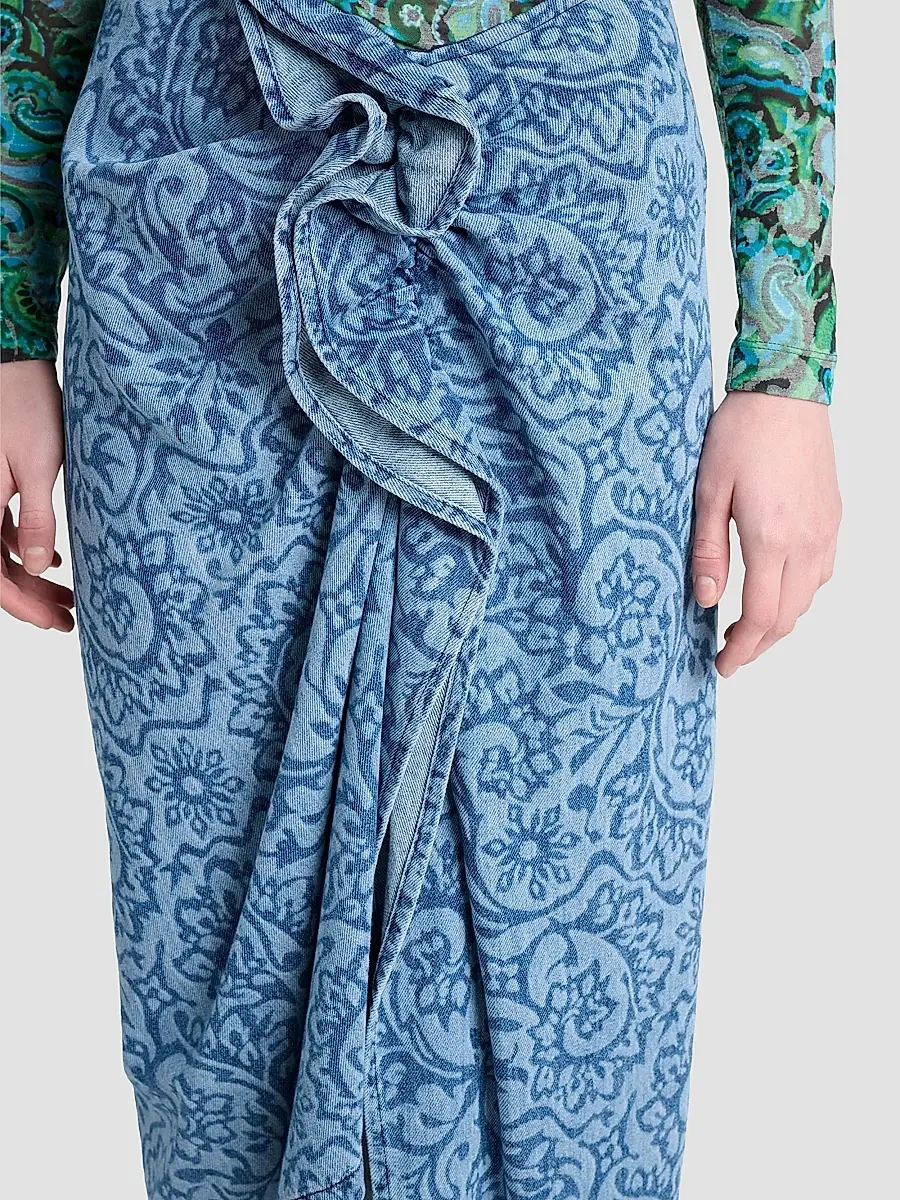 Dries Van Noten Women's Sinas Floral Cotton Midi Skirt | Thumbnail 5