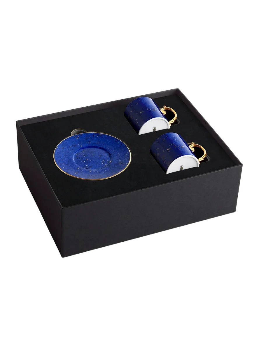 L'Objet Lapis 3-Piece Espresso Cup & Saucer Set - White Gold
