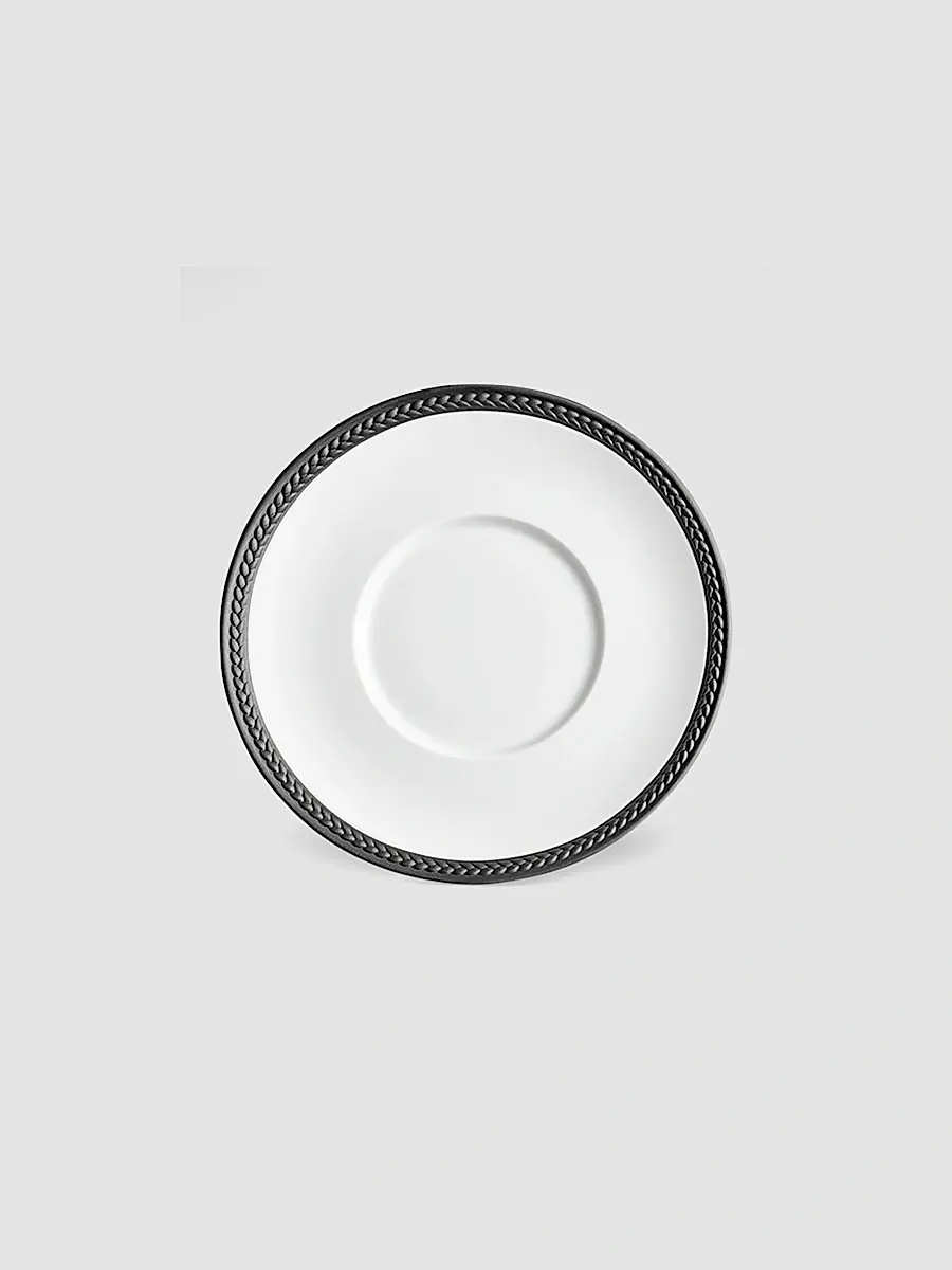 L'Objet Soie Tressée 4-Piece Espresso Cup & Saucer Set - White Black | Thumbnail 3