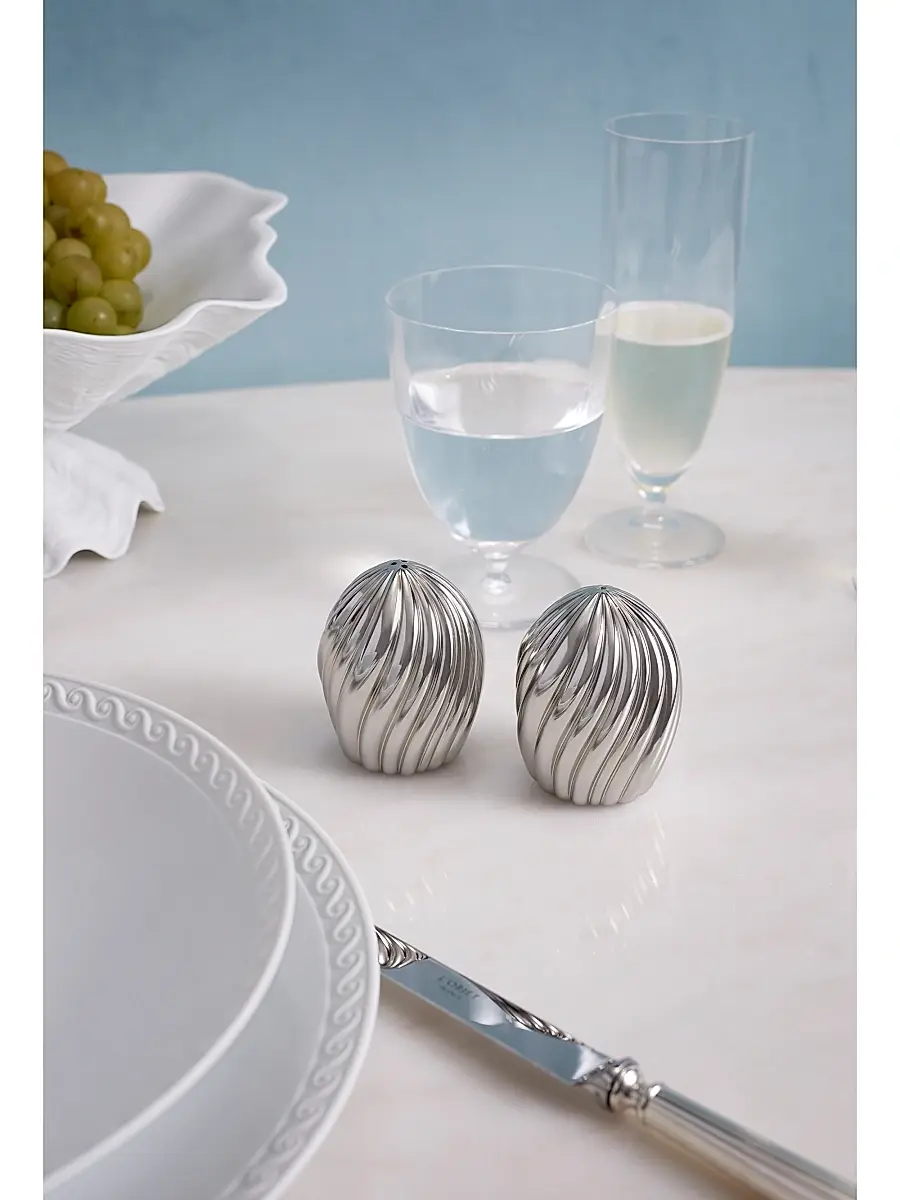 L'Objet Ripple Spice Salt & Pepper Shakers - Platinum | Thumbnail 4