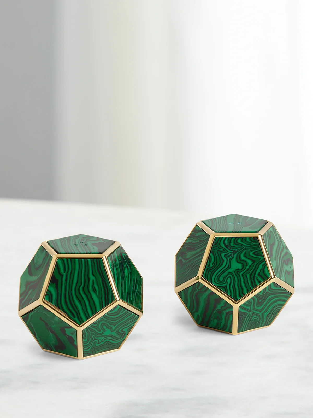 L'Objet Malachite Pentagon Spice Jewels 2-Piece Set