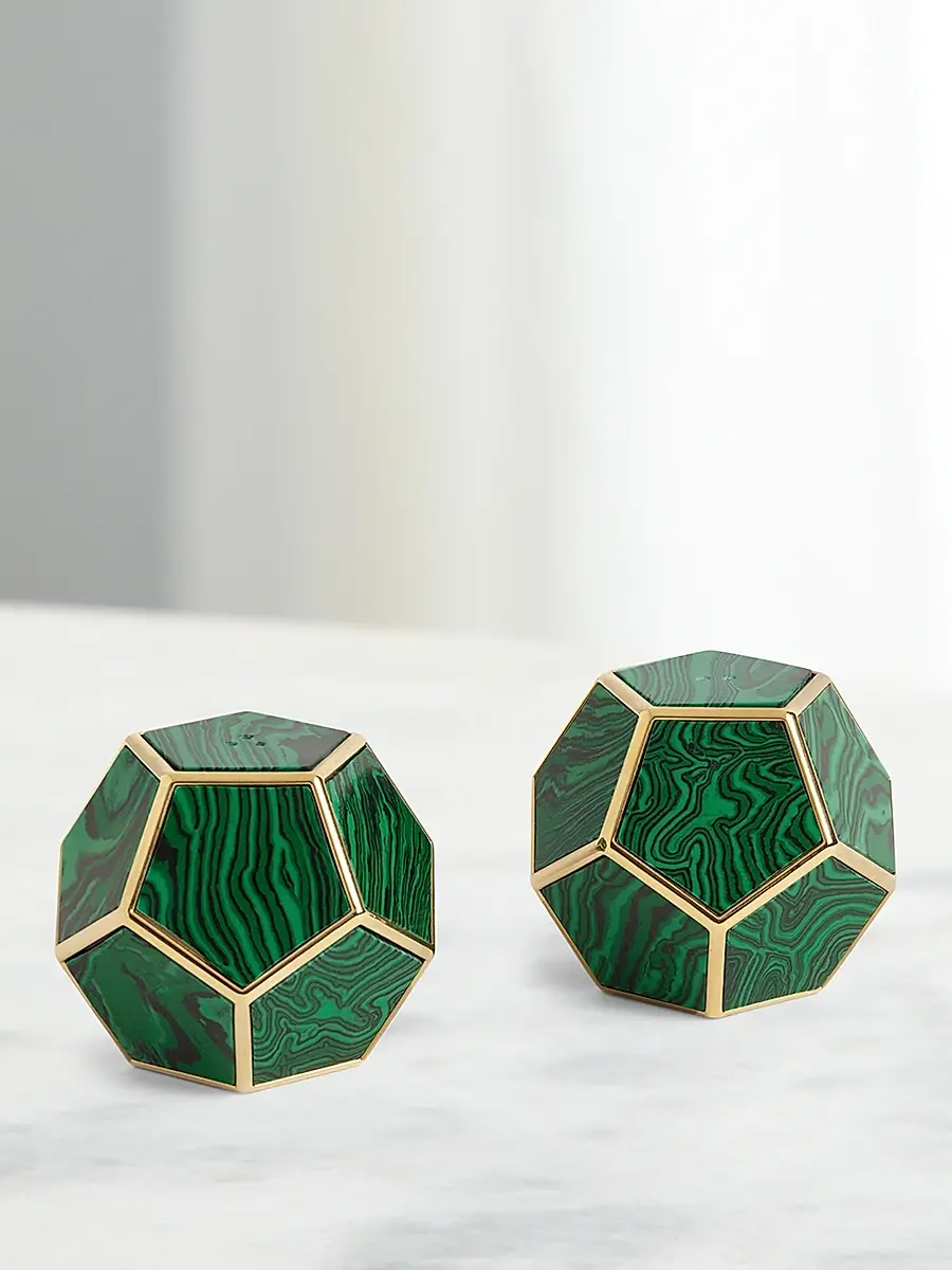 L'Objet Malachite Pentagon Spice Jewels 2-Piece Set