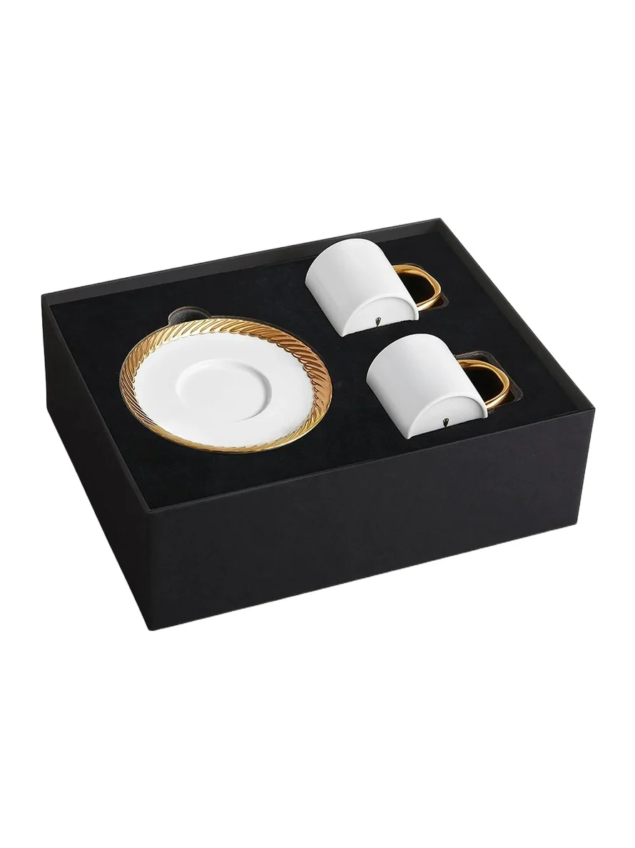 L'Objet Corde Espresso Cup & Saucer Set - White Gold