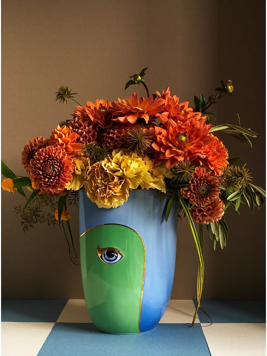 L'Objet Lito Blue & Green Vase - Green | Thumbnail 5