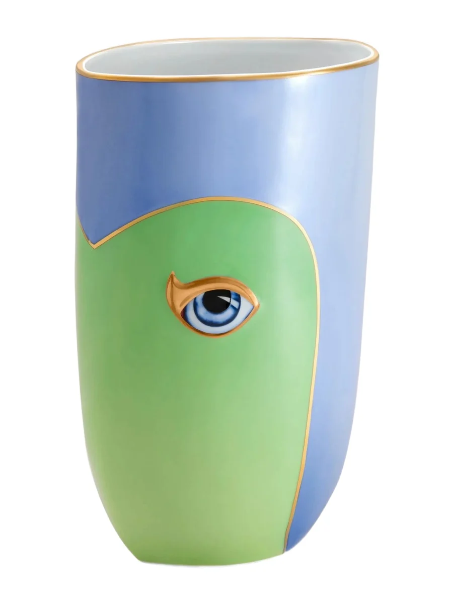L'Objet Lito Blue & Green Vase - Green