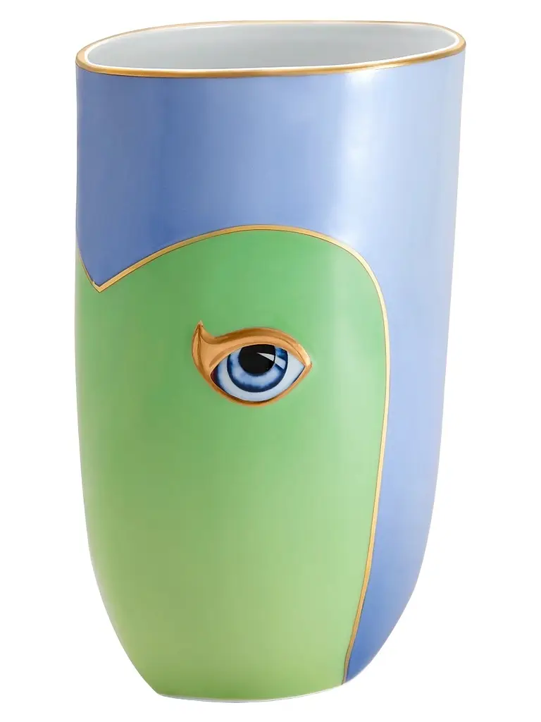 L'Objet Lito Blue & Green Vase - Green