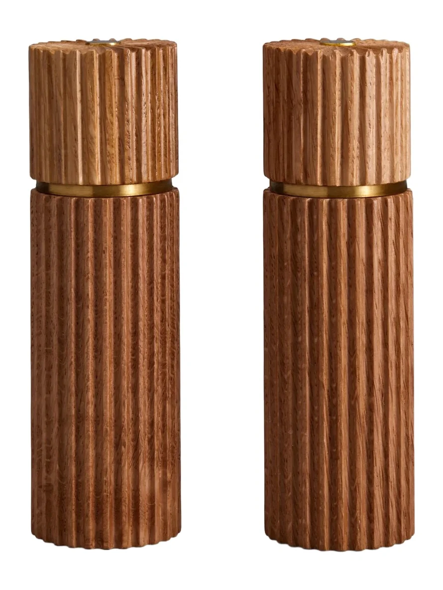 L'Objet Atelier Ionic Wood Salt & Pepper Mills - Light Oak