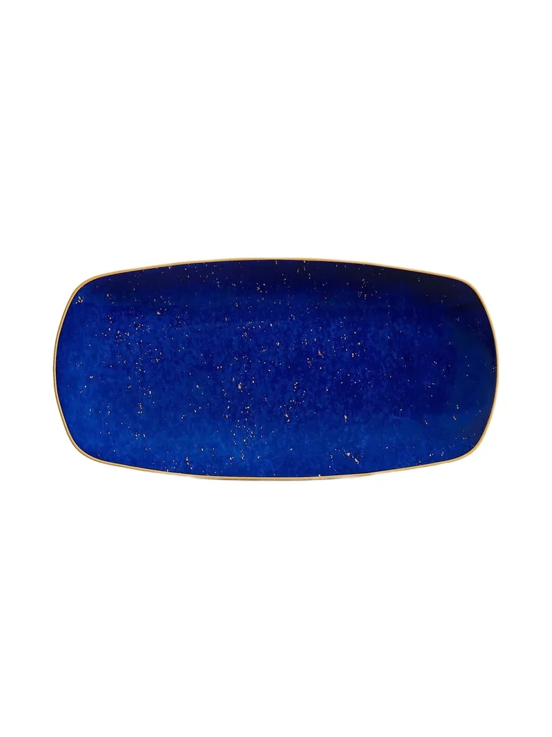 L'Objet Lapis-Look Limoges Porcelain & 24K Gold Tray/Medium