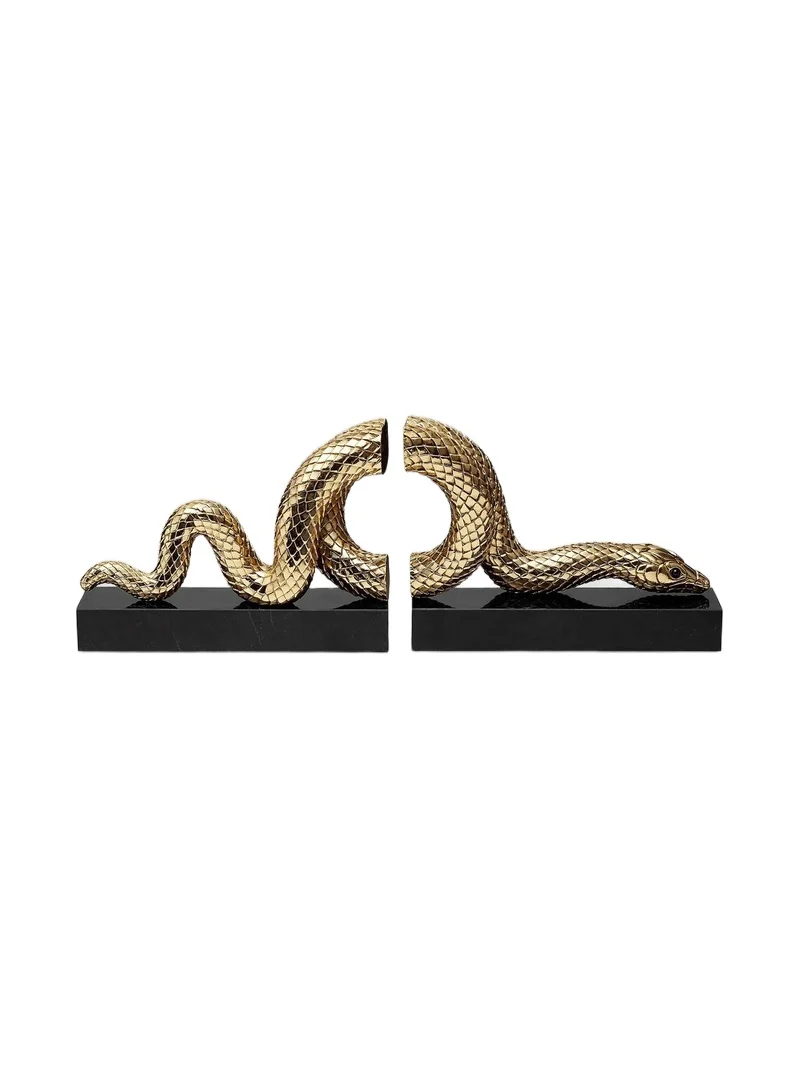 L'Objet Snakes 24K Goldtone Bookends Set
