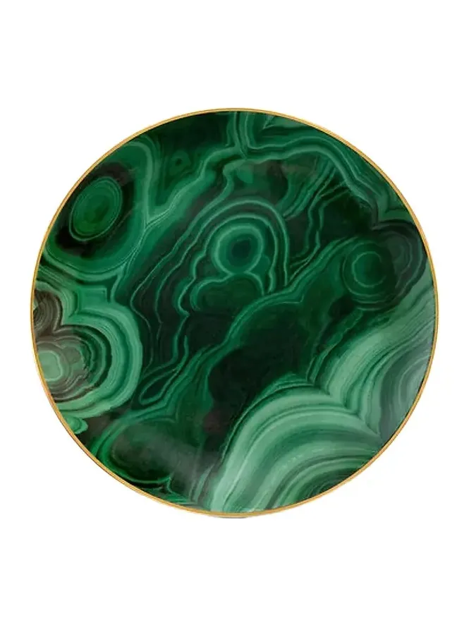 L'Objet Set of Four Malachite Canape Plates